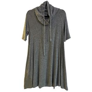 Lou & Grey, Cowl neck, short sleeve, Aline, knee length dress, grey marl Sz Med